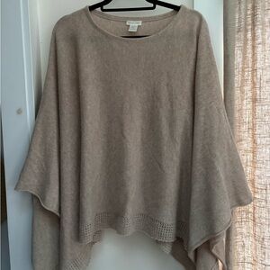 Garnet Hill Taupe Poncho Sweater